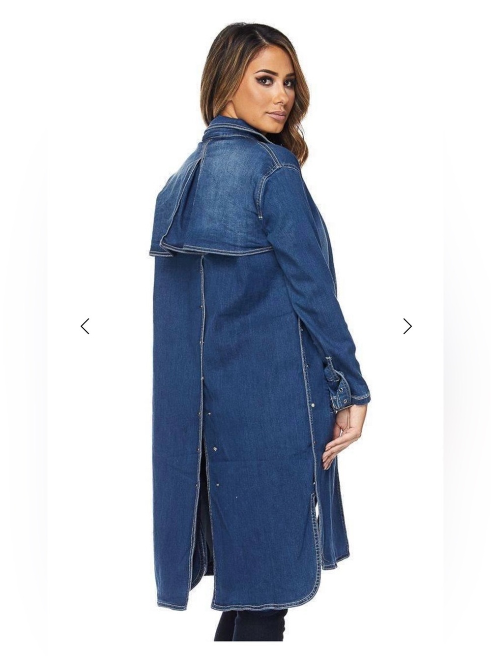 NWT Judy Blue Denim Trench Coat Size Large - Picture 3 of 8